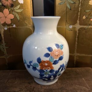 Arita Ware Hand-Painted Peony Vase